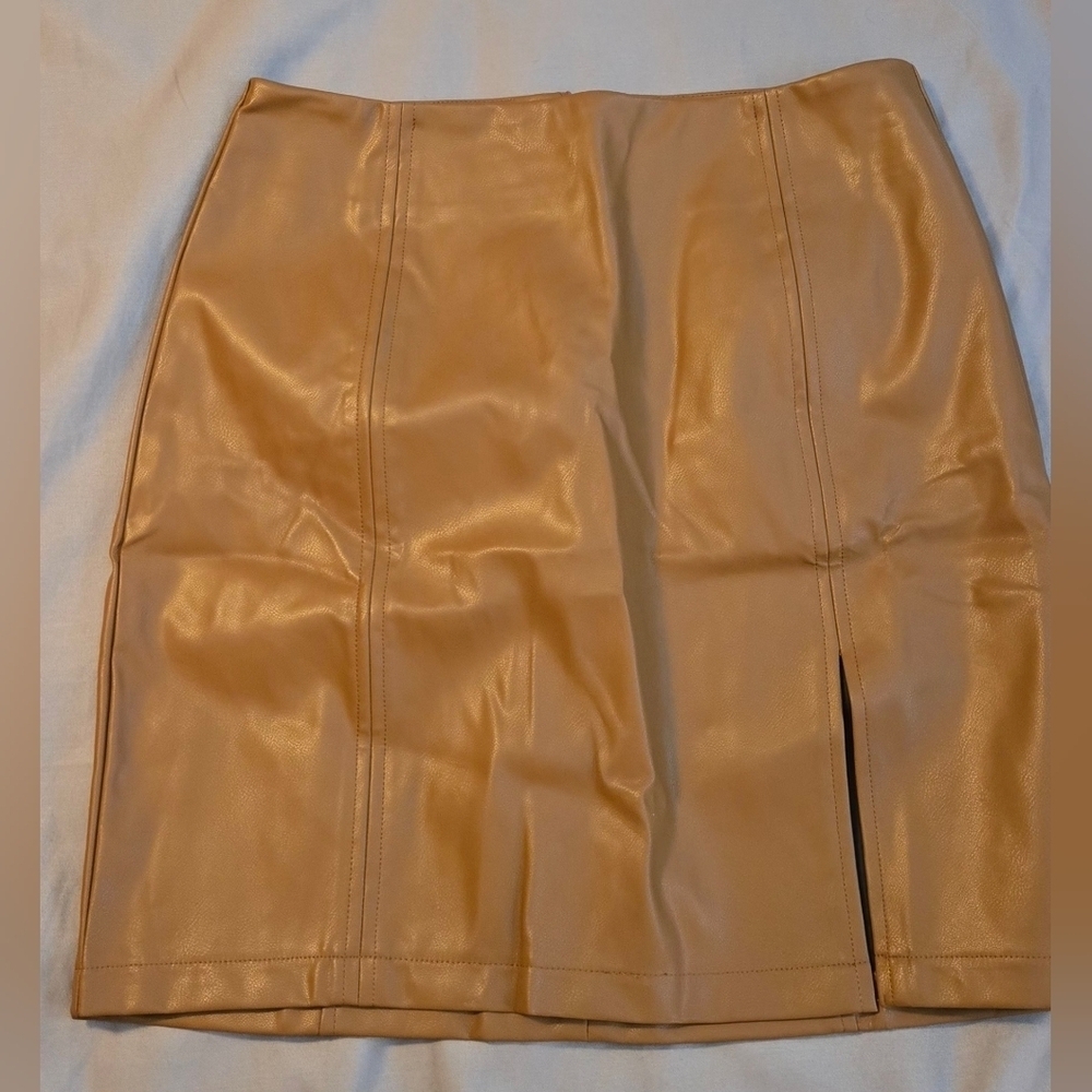 MANGOPOP Womens High Waist Faux Leather Bodycon Mini #504 - Picture 2 of 12